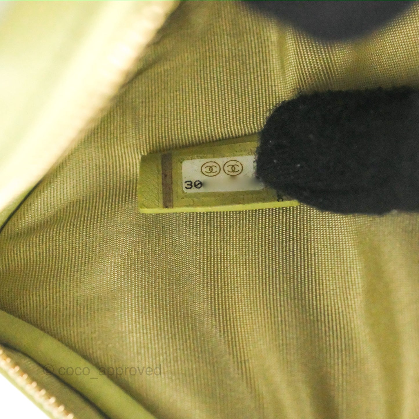 Chanel Diamond Belt Coin Purse Avocado Green Lambskin Gold Hardware