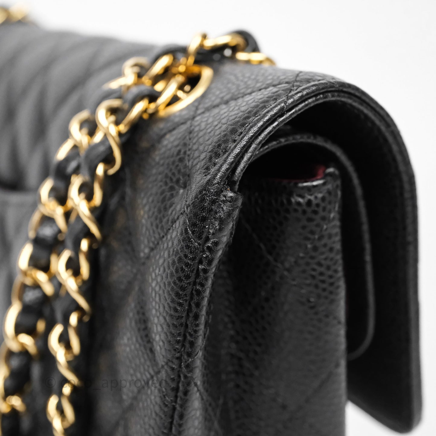 Chanel Classic M/L Medium Flap Quilted Black Caviar Gold Hardware