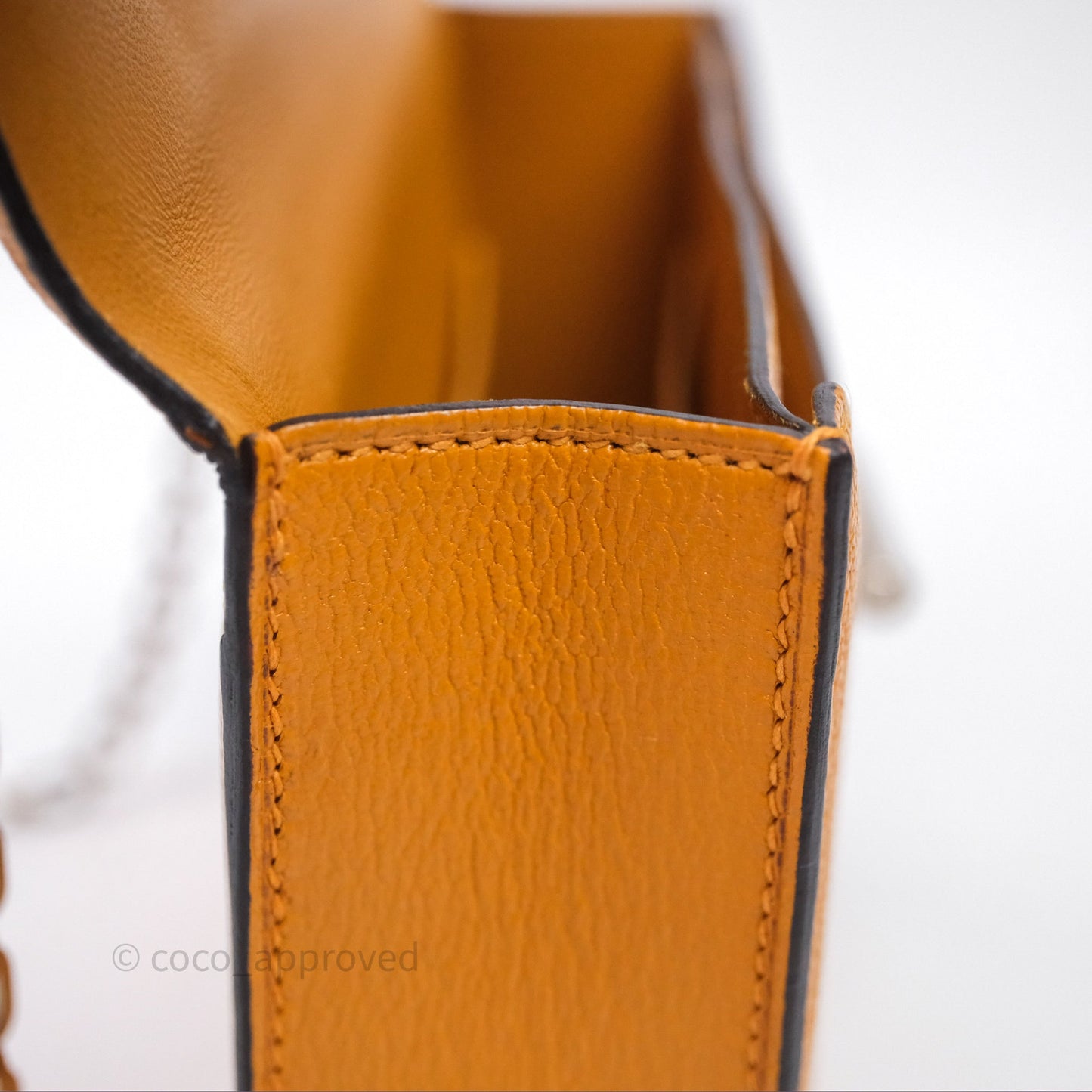 Hermes Mini Verrou Chaine Bag Chevre Mysore Toffee 1H Palladium Hardware