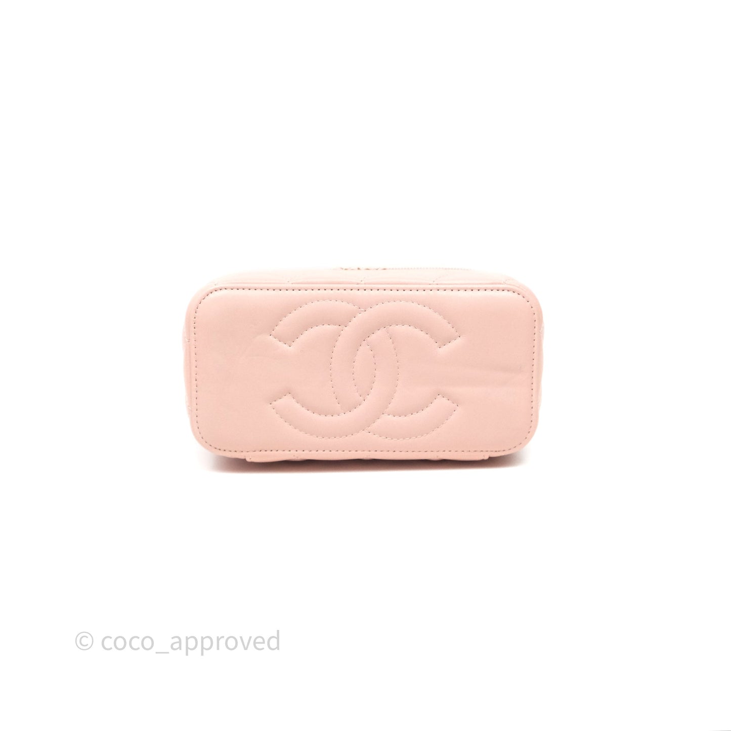 Chanel Vanity Rectangular Top Handle Pink Lambskin Gold Hardware