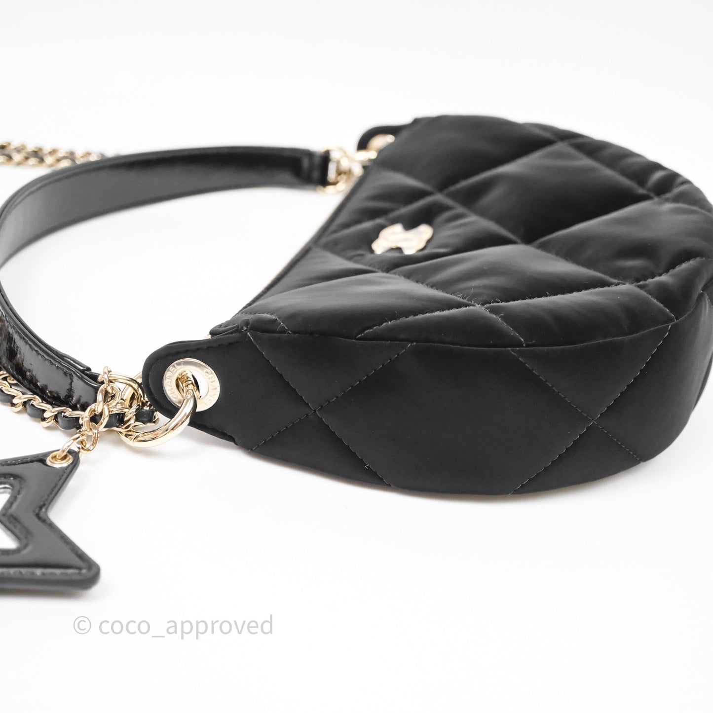 Chanel Clutch With Chain Velvet Effect Nylon Aged Gold Hardware