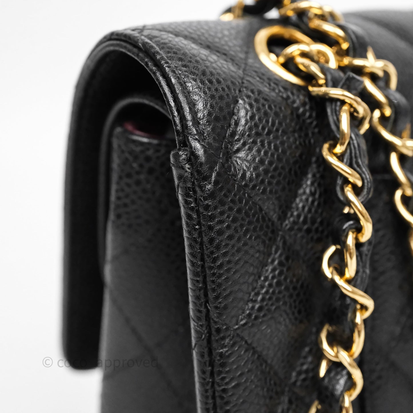 Chanel Classic M/L Medium Flap Quilted Black Caviar Gold Hardware