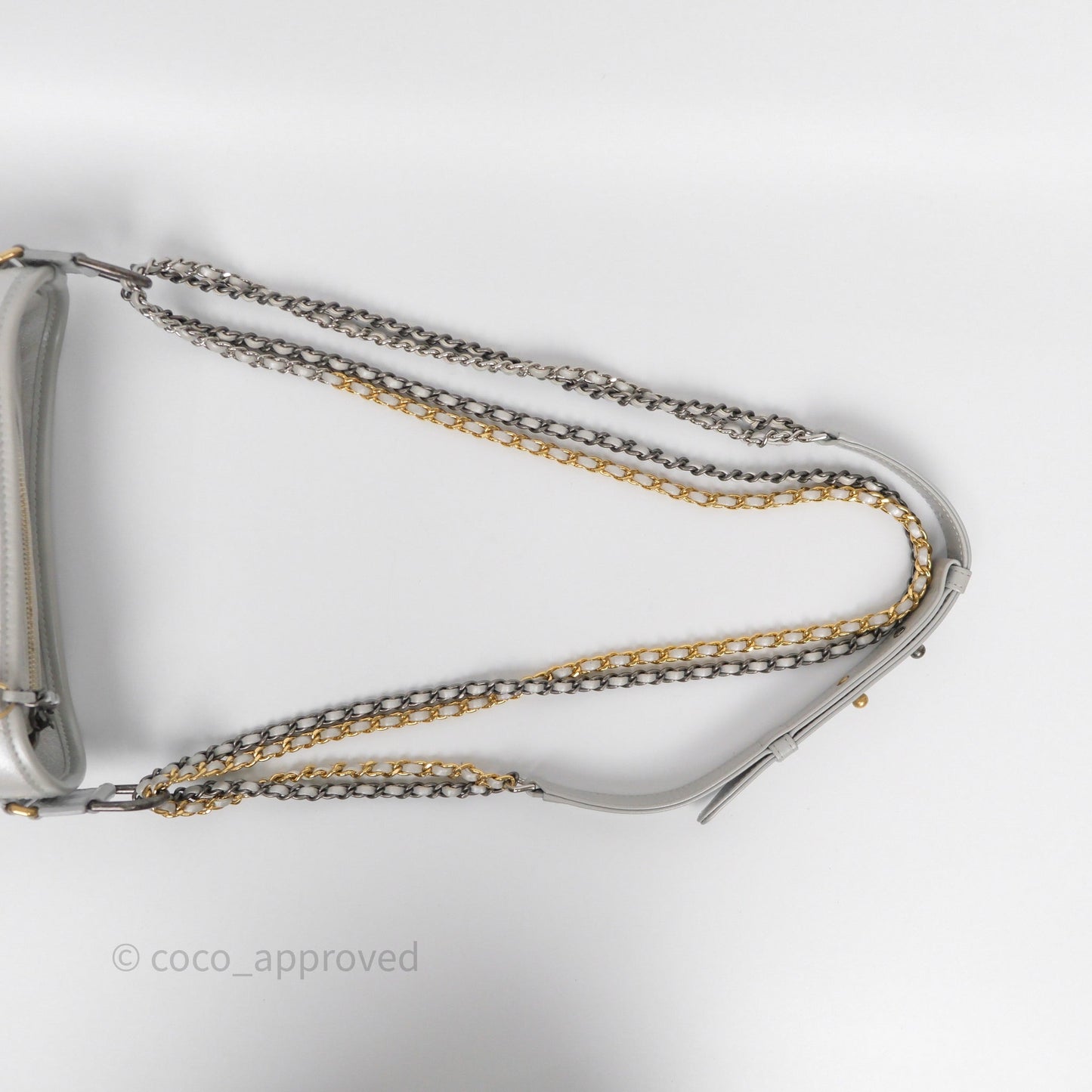 Chanel Small Gabrielle Hobo Quilted Pearly Iridescent Silver Aged Calfskin