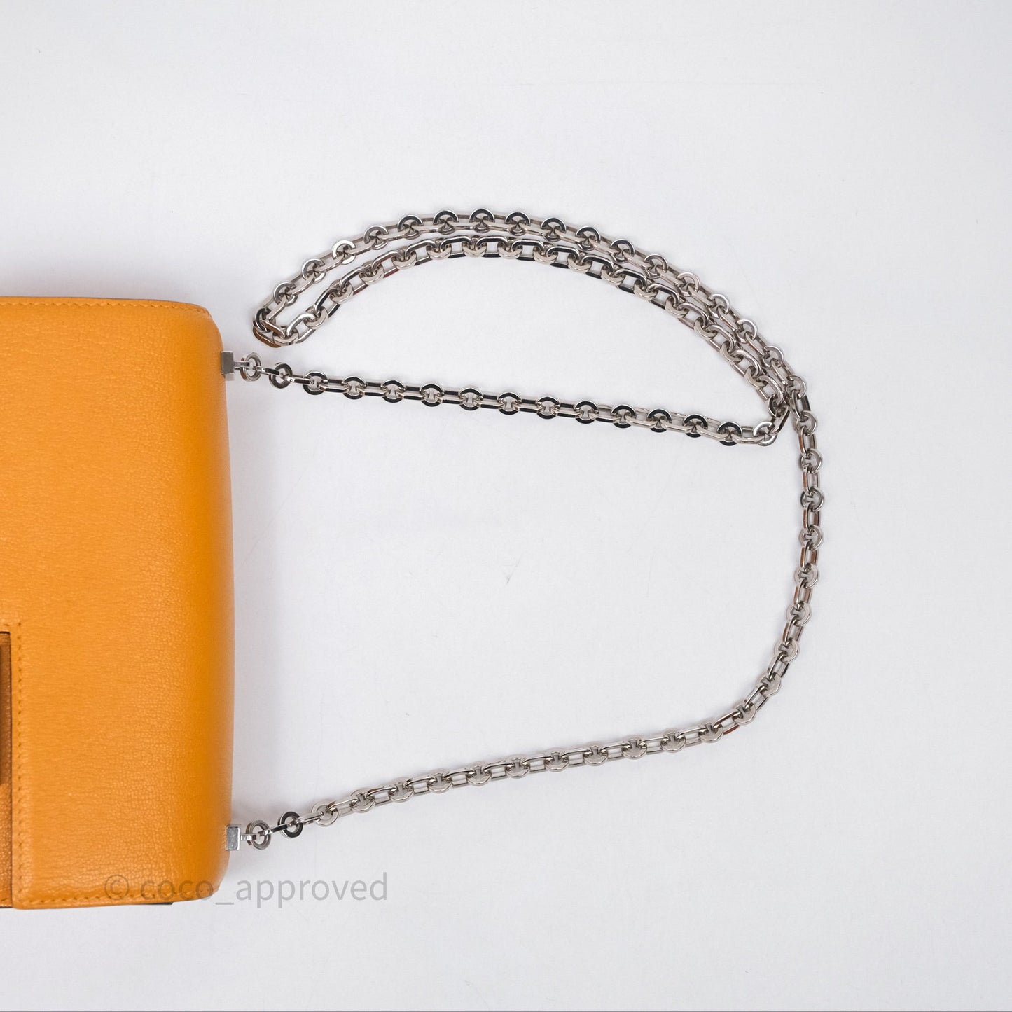 Hermes Mini Verrou Chaine Bag Chevre Mysore Toffee 1H Palladium Hardware