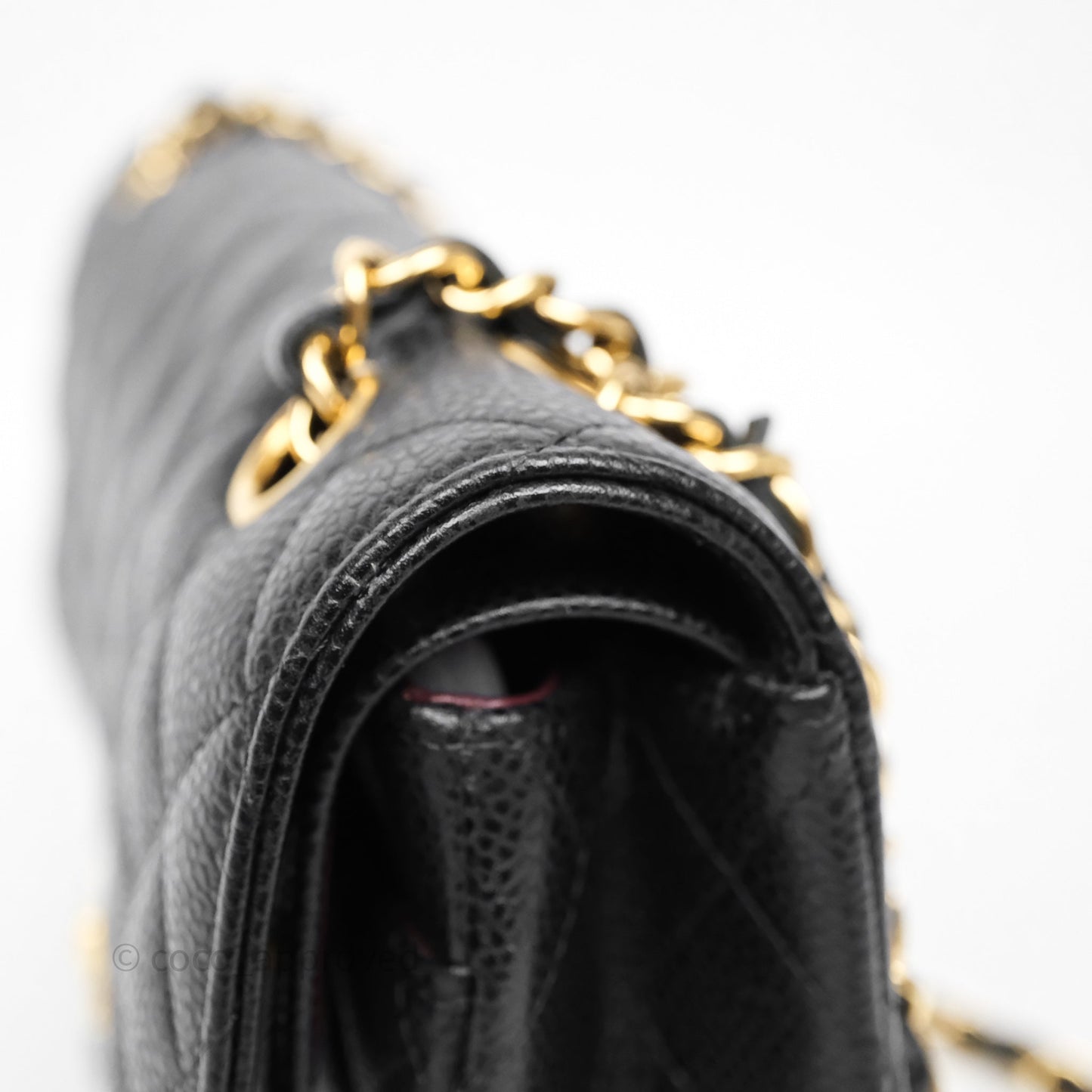 Chanel Classic M/L Medium Flap Quilted Black Caviar Gold Hardware