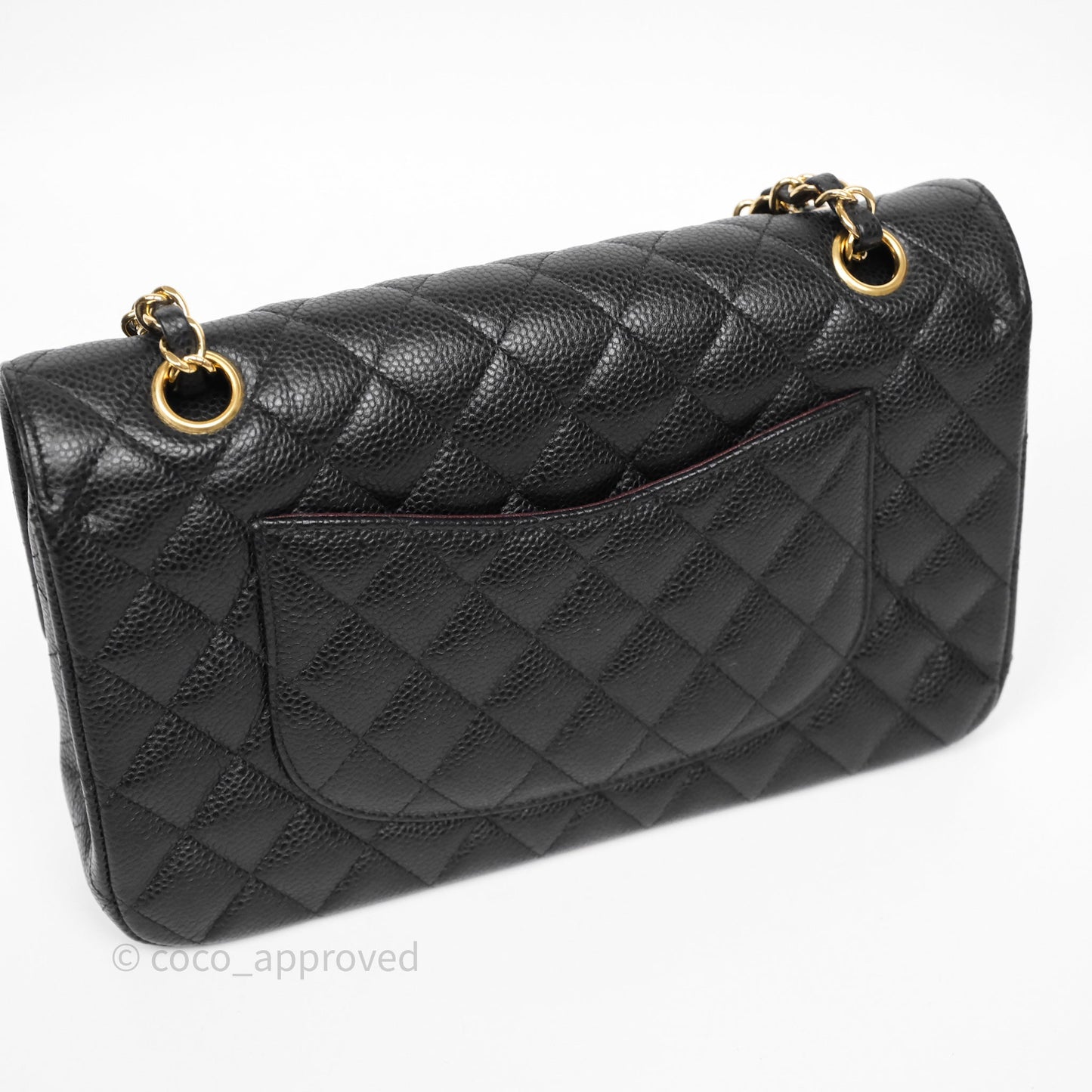 Chanel Classic M/L Medium Flap Quilted Black Caviar Gold Hardware