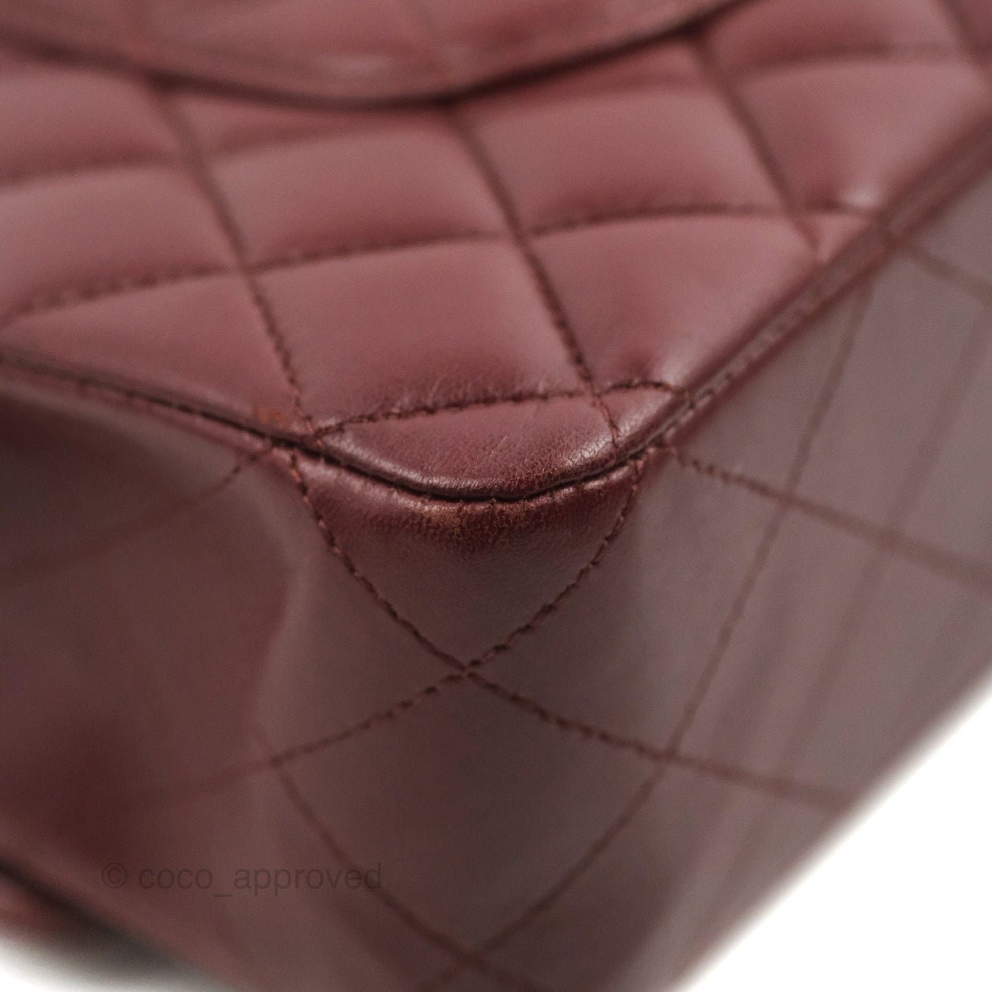 Chanel Classic M/L Medium Flap Quilted Burgundy Lambskin Gold Hardware