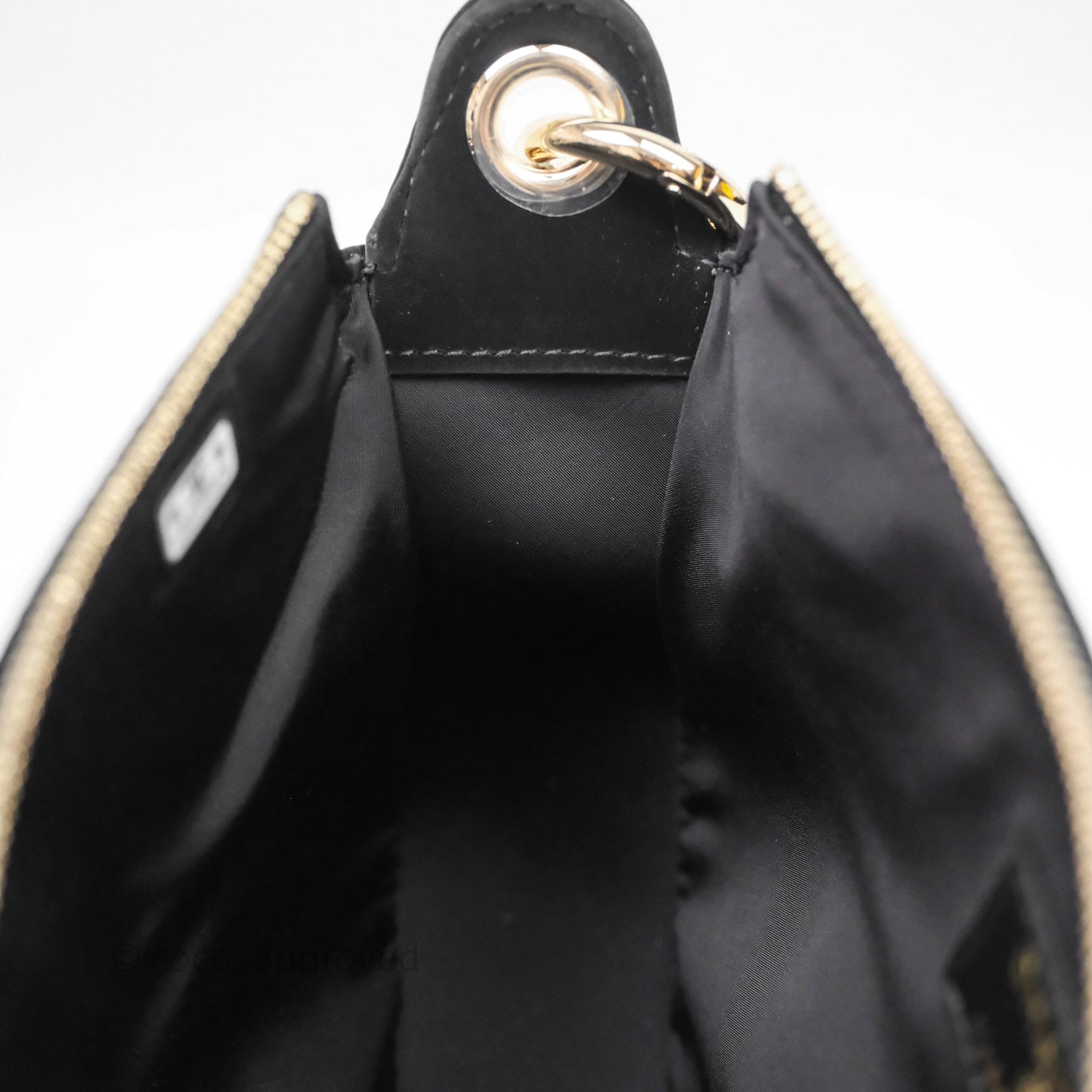 Chanel Clutch With Chain Velvet Effect Nylon Aged Gold Hardware