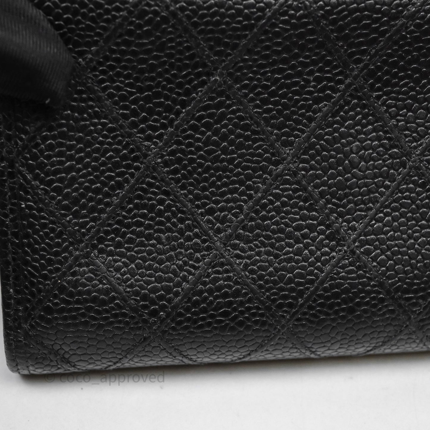 Chanel Vintage Buckle Wallet Black Caviar Gold Hardware⁣