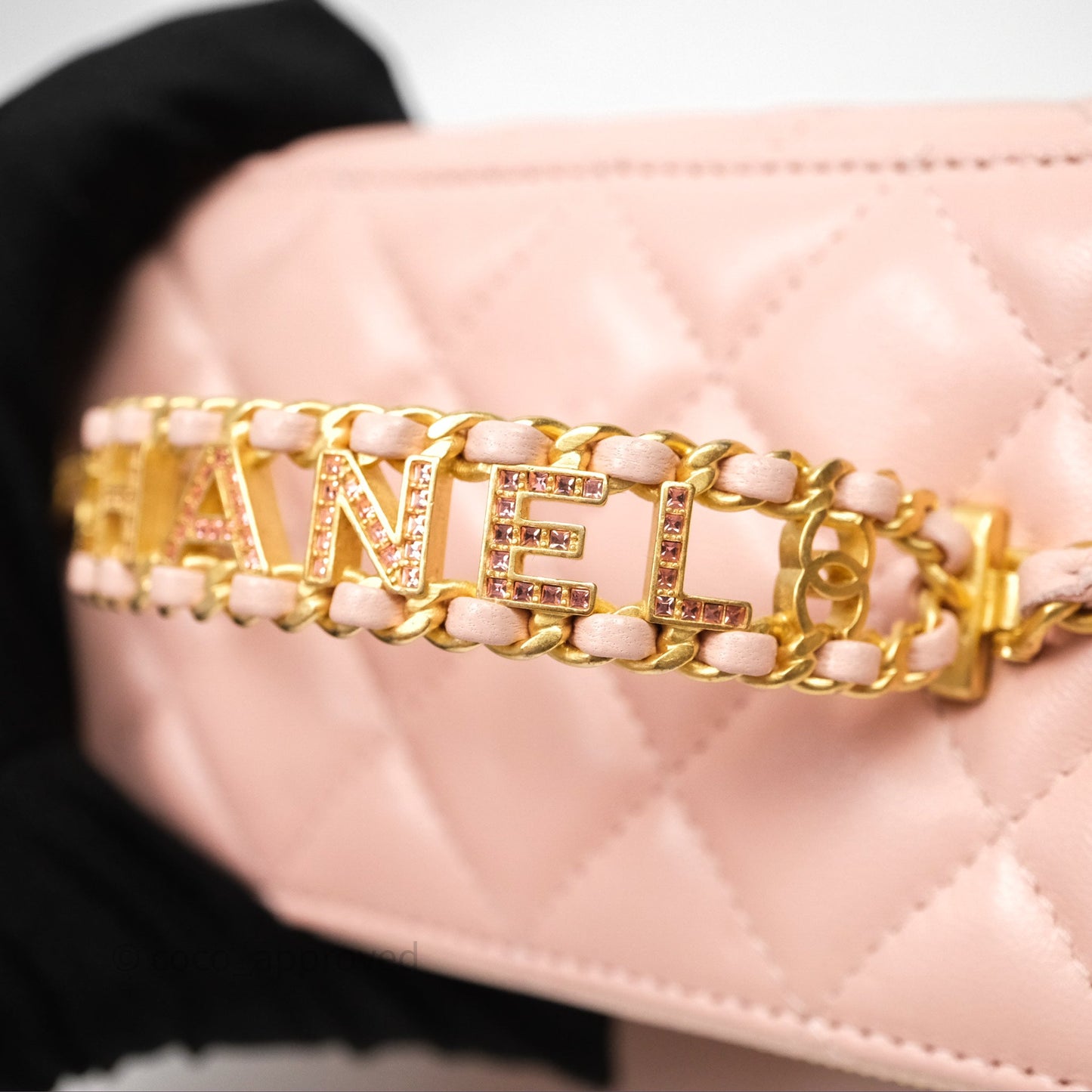 Chanel Vanity Rectangular Top Handle Pink Lambskin Gold Hardware