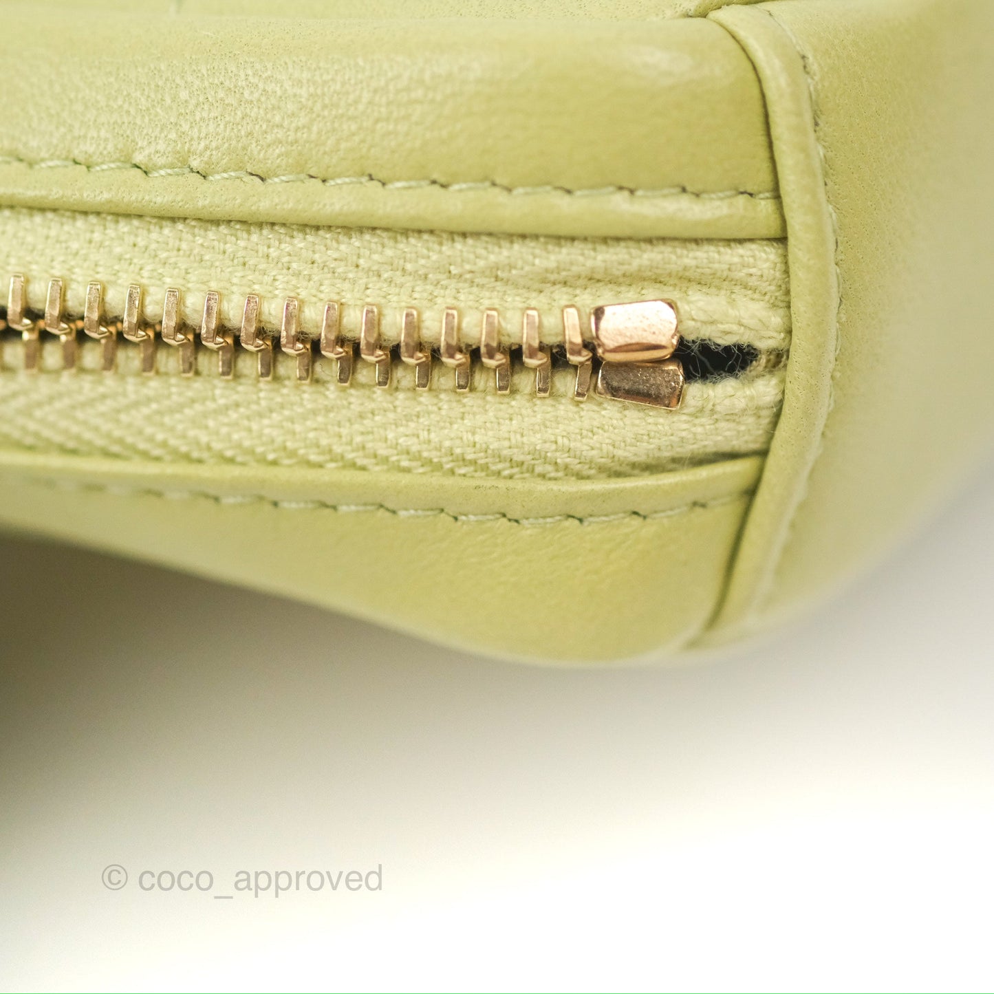 Chanel Diamond Belt Coin Purse Avocado Green Lambskin Gold Hardware