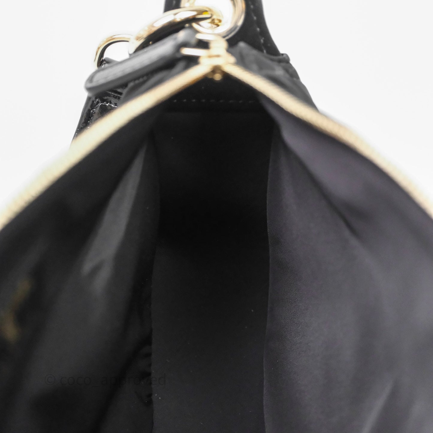 Chanel Clutch With Chain Velvet Effect Nylon Aged Gold Hardware