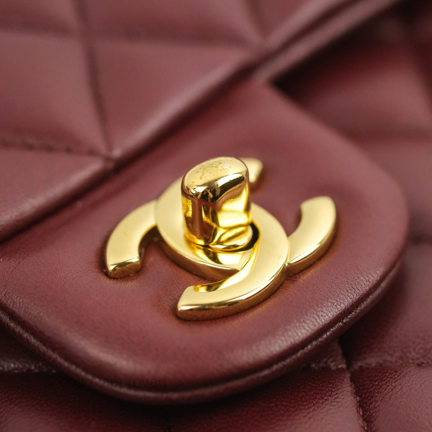 Chanel Classic M/L Medium Flap Quilted Burgundy Lambskin Gold Hardware