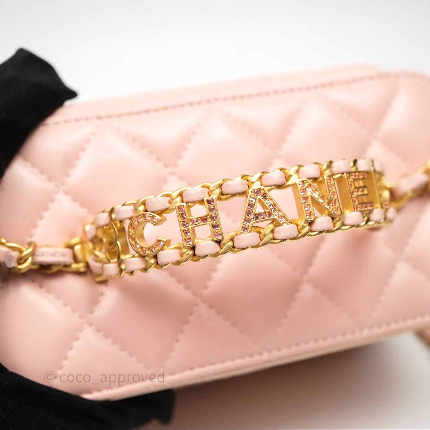 Chanel Vanity Rectangular Top Handle Pink Lambskin Gold Hardware