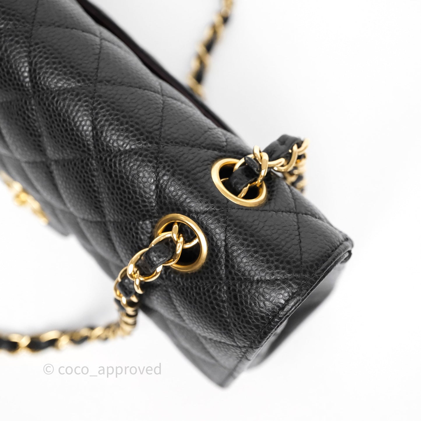 Chanel Classic M/L Medium Flap Quilted Black Caviar Gold Hardware