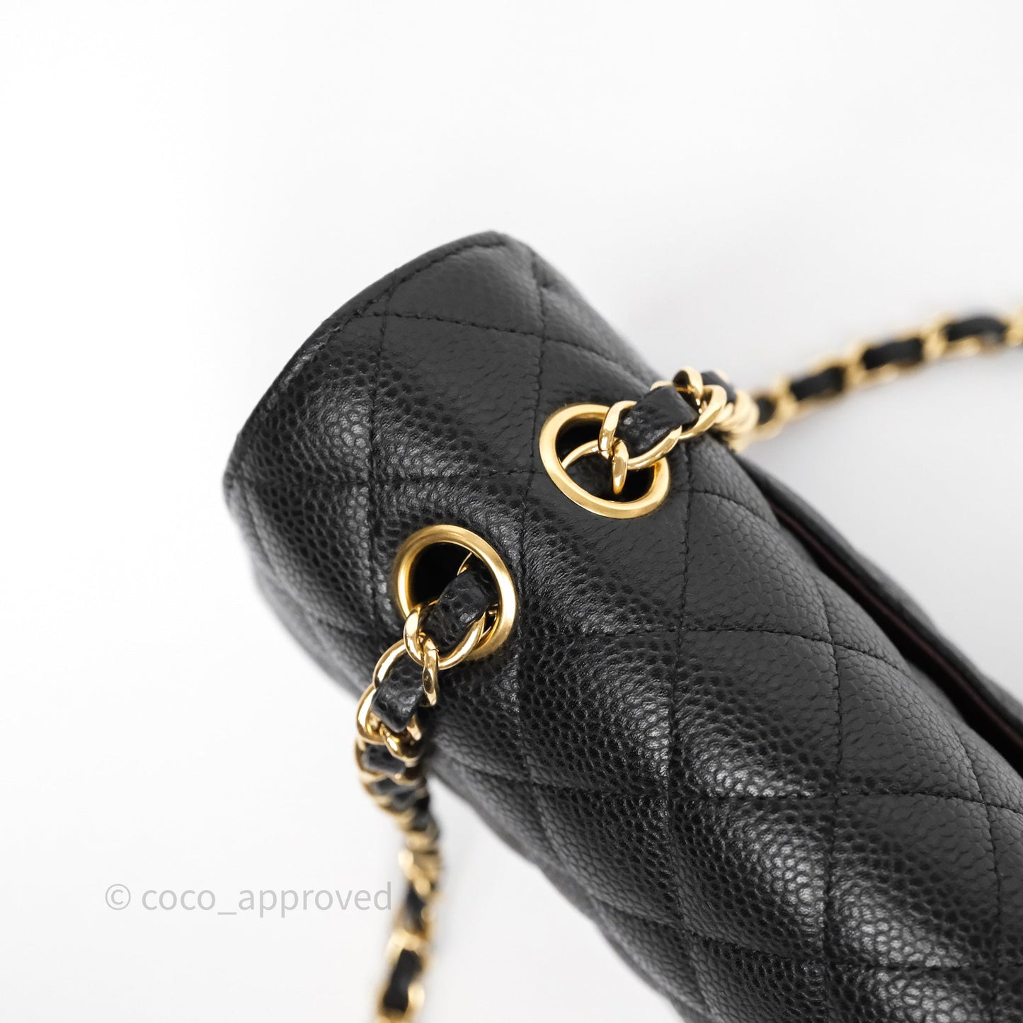 Chanel Classic M/L Medium Flap Quilted Black Caviar Gold Hardware