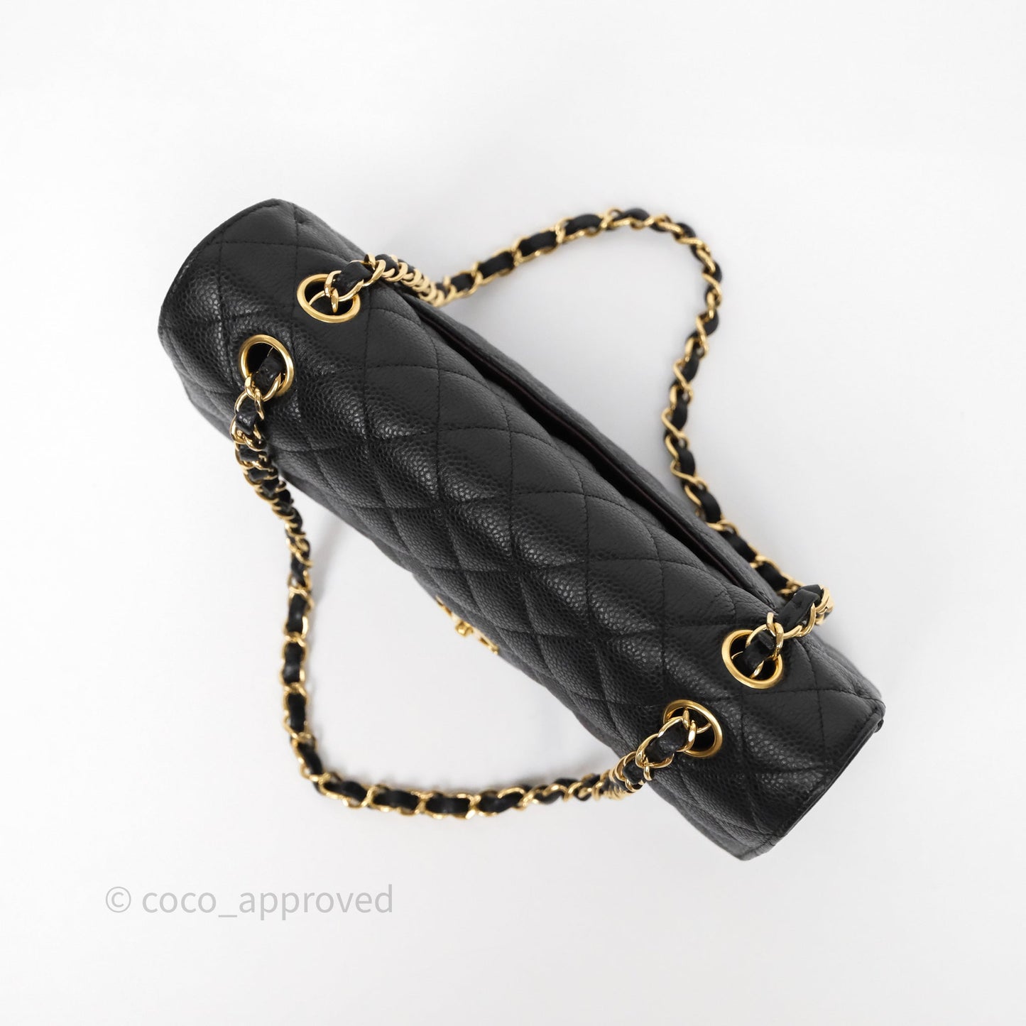 Chanel Classic M/L Medium Flap Quilted Black Caviar Gold Hardware