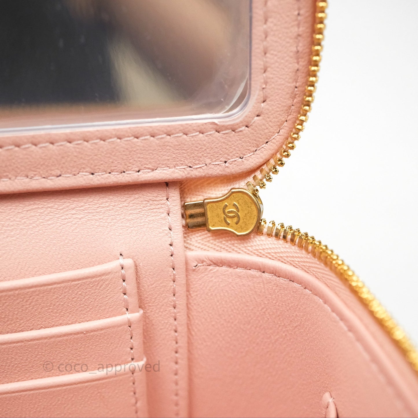 Chanel Vanity Rectangular Top Handle Pink Lambskin Gold Hardware