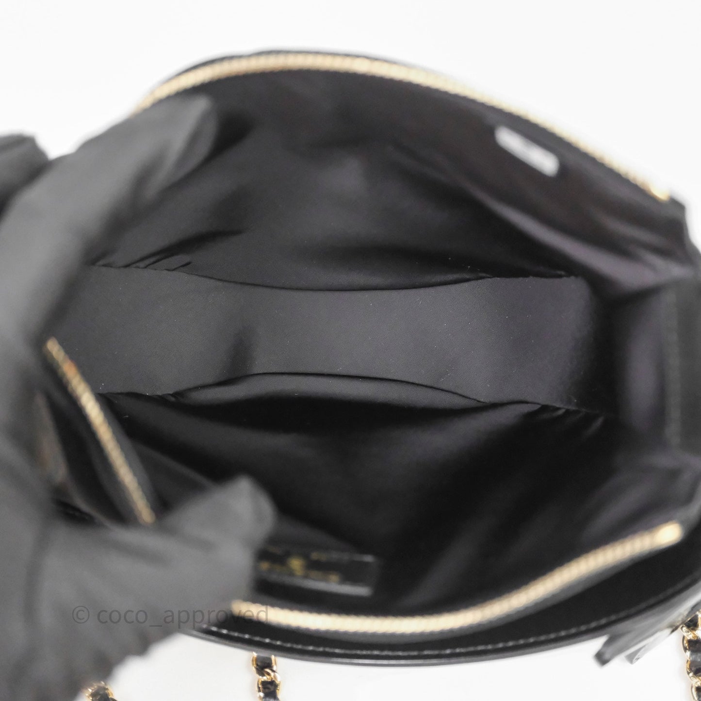 Chanel Clutch With Chain Velvet Effect Nylon Aged Gold Hardware