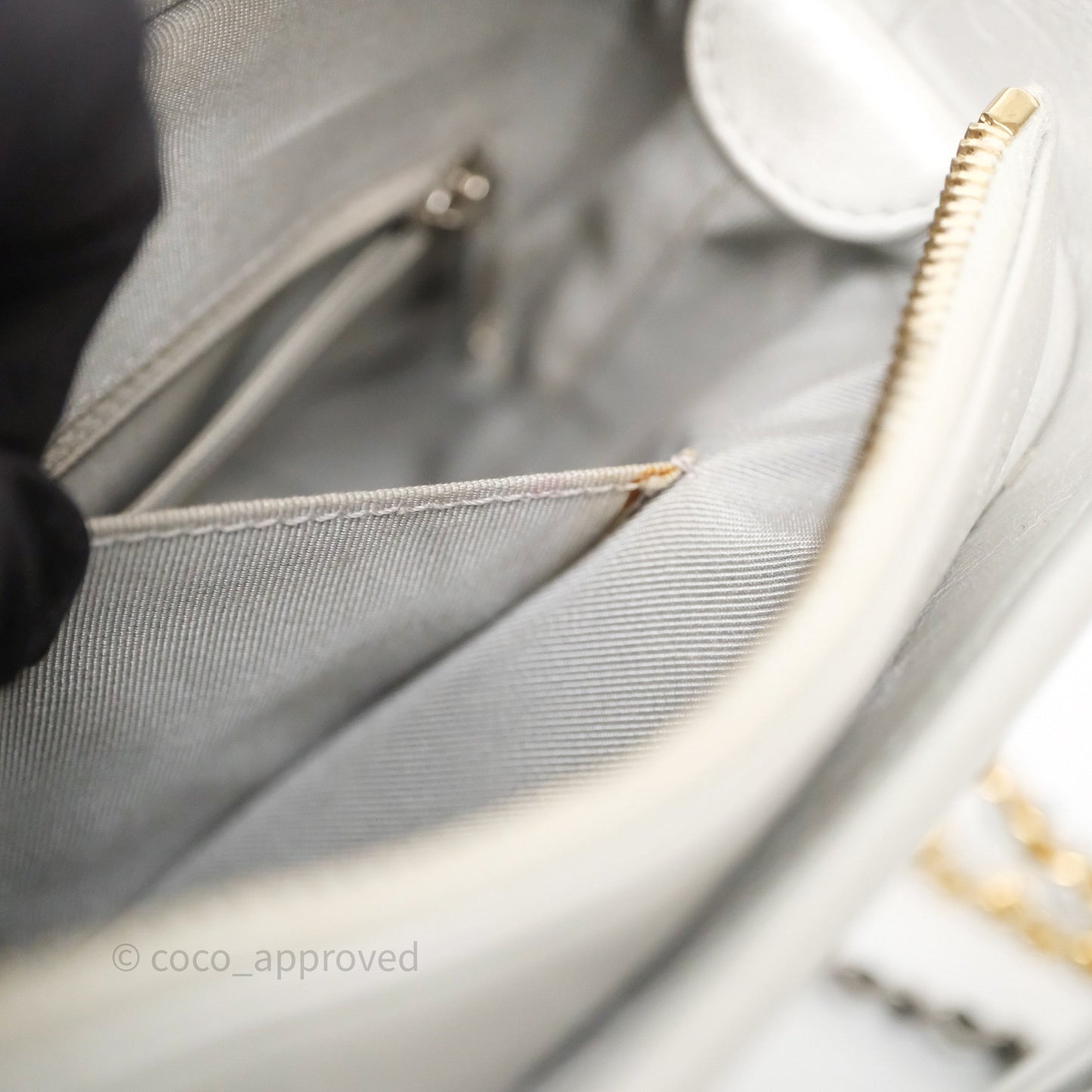Chanel Small Gabrielle Hobo Quilted Pearly Iridescent Silver Aged Calfskin