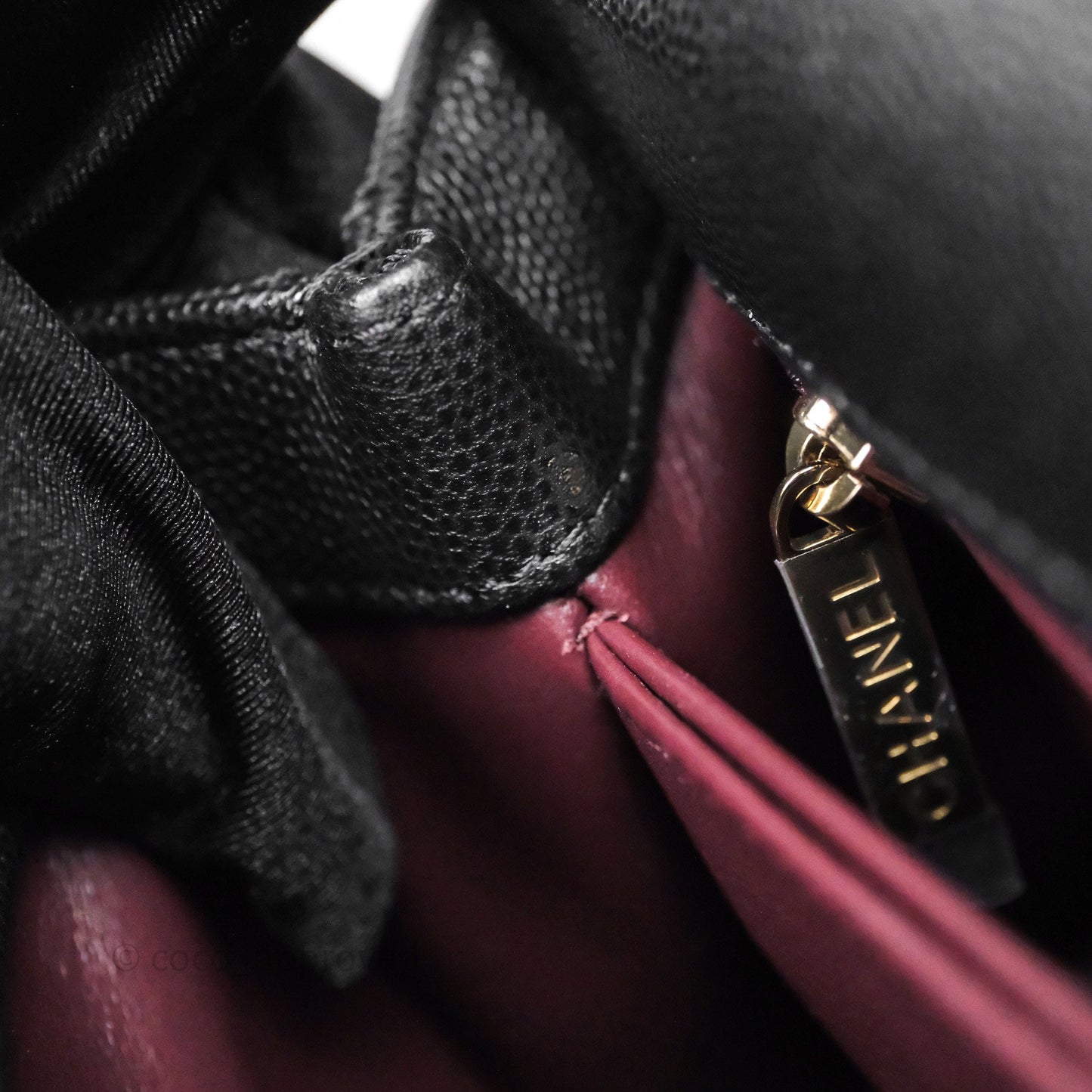 Chanel Small Coco Handle Quilted Black Caviar Gold Hardware