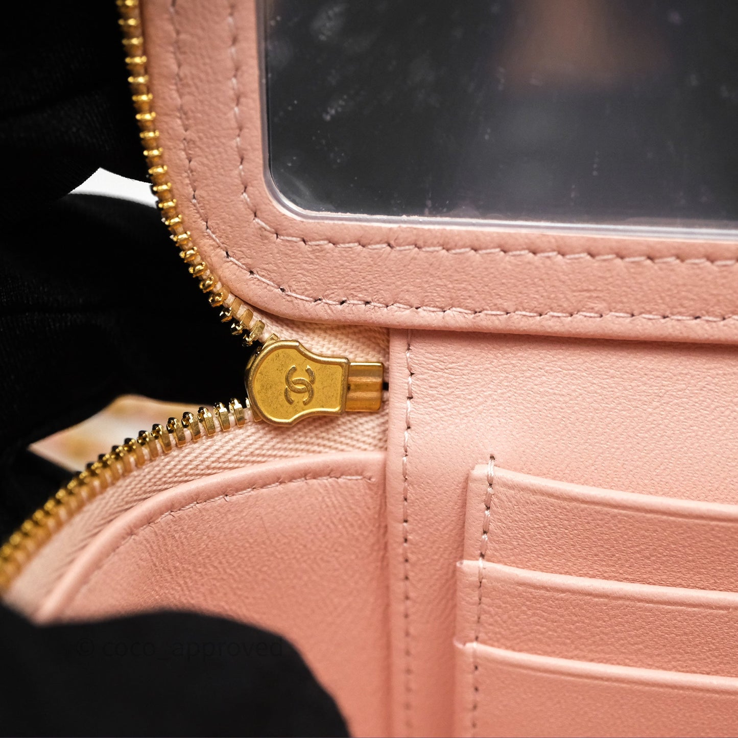 Chanel Vanity Rectangular Top Handle Pink Lambskin Gold Hardware