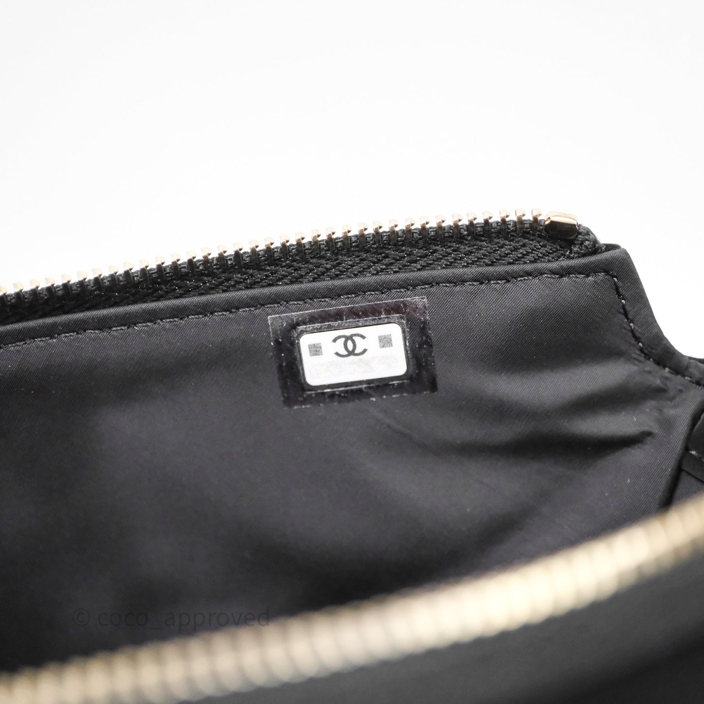 Chanel Clutch With Chain Velvet Effect Nylon Aged Gold Hardware