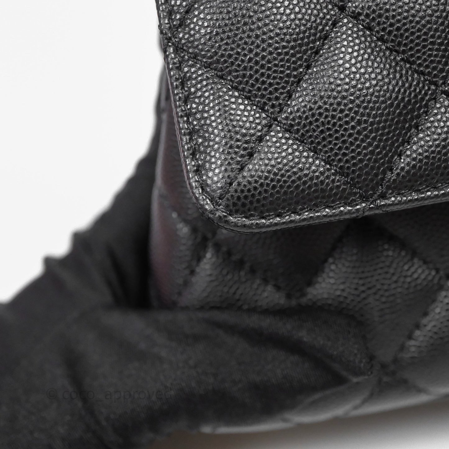Chanel Small Coco Handle Quilted Black Caviar Gold Hardware