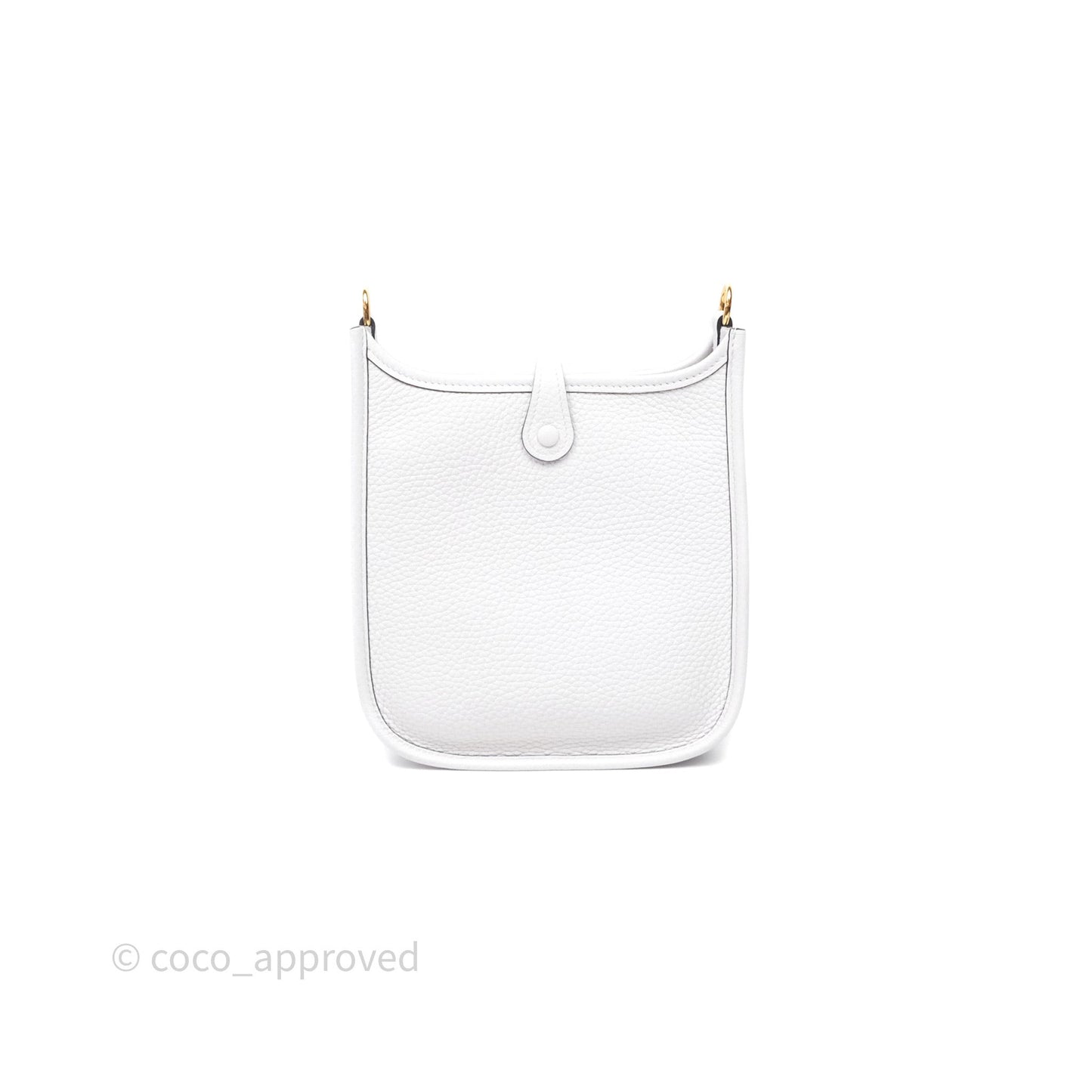 Hermès Mini Evelyne 16 New White 0U Clemence Gold Hardware