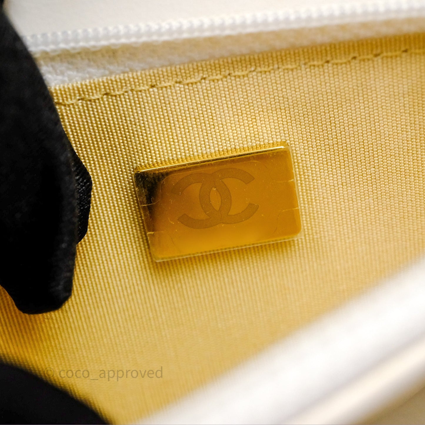 Chanel Quilted Pearl Crush Wallet on Chain WOC Ivory White Lambskin Aged Gold Hardware