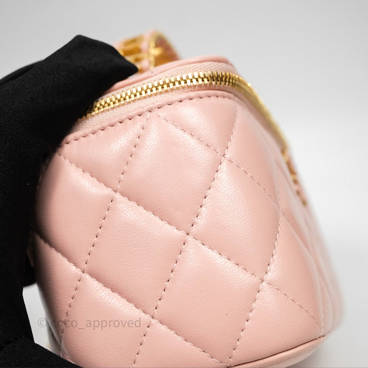 Chanel Vanity Rectangular Top Handle Pink Lambskin Gold Hardware