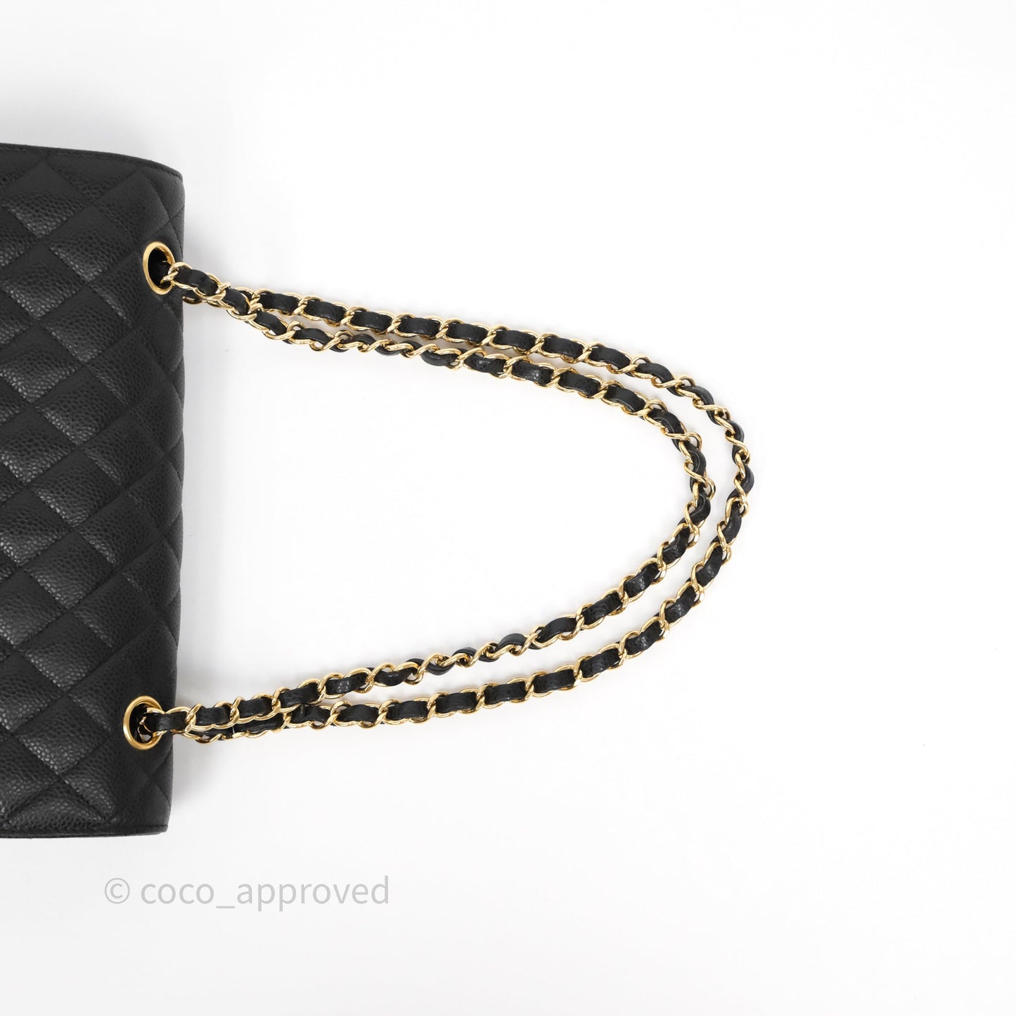 Chanel Classic M/L Medium Flap Quilted Black Caviar Gold Hardware