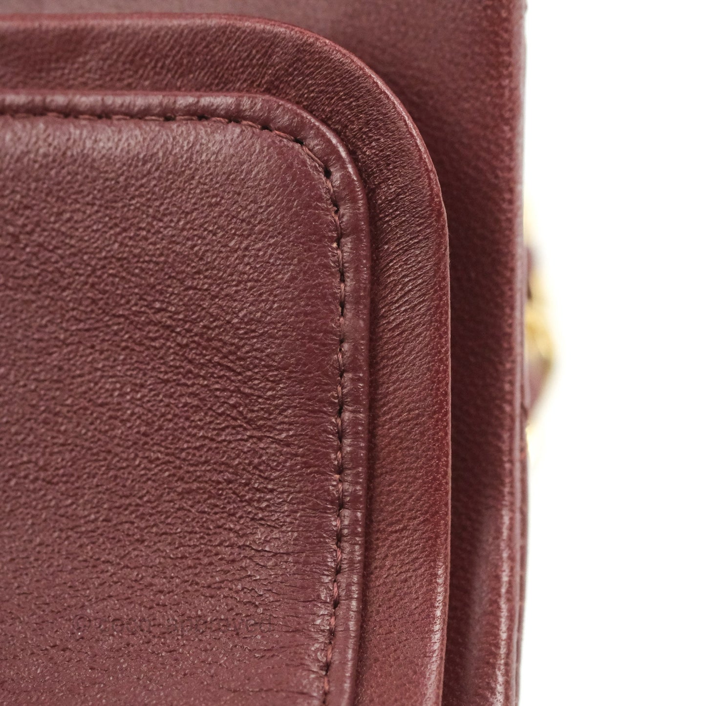 Chanel Classic M/L Medium Flap Quilted Burgundy Lambskin Gold Hardware