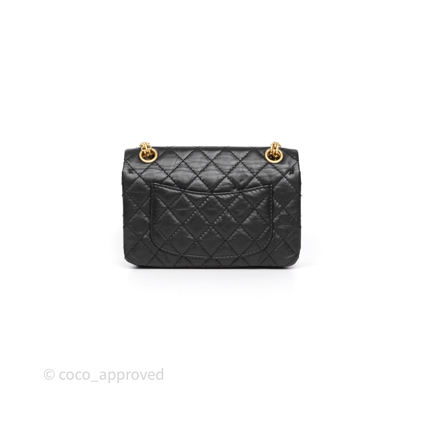 Chanel Mini Reissue 224 Quilted Black Aged Calfskin Aged Gold Hardware