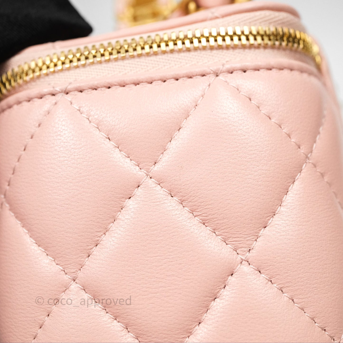 Chanel Vanity Rectangular Top Handle Pink Lambskin Gold Hardware