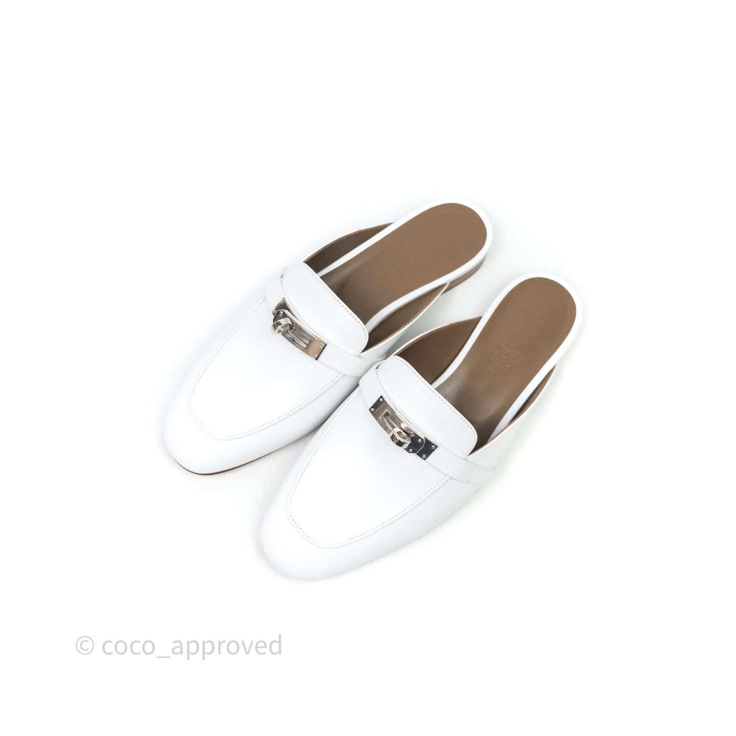 Hermès Oz Mule Blanc Palladium Hardware Size 37