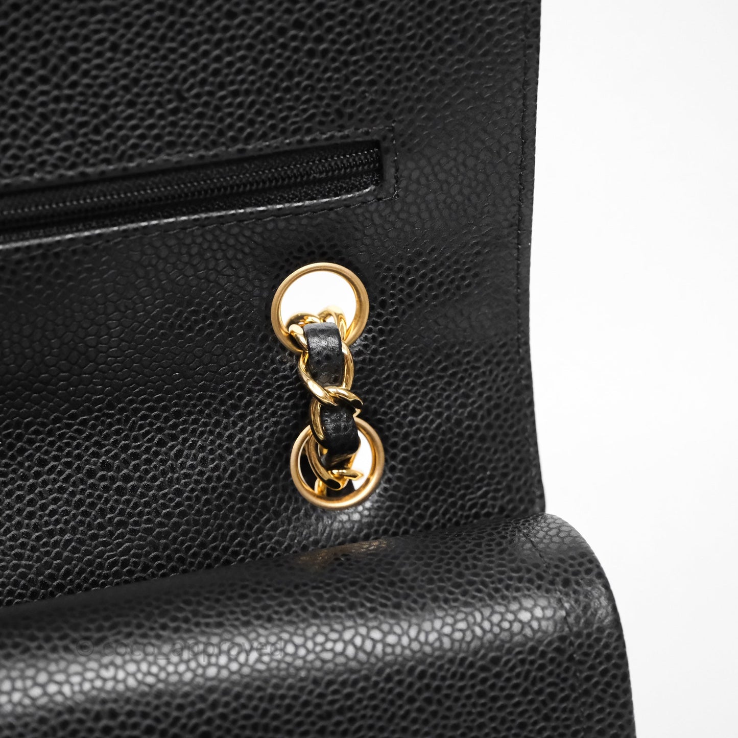 Chanel Classic M/L Medium Flap Quilted Black Caviar Gold Hardware