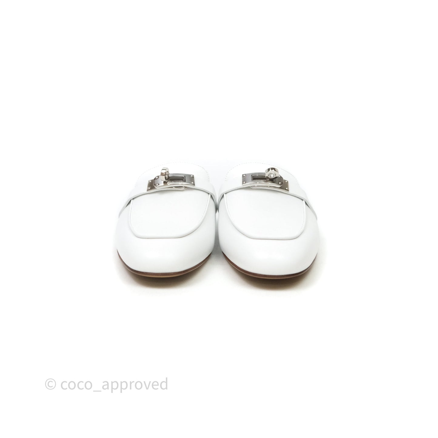 Hermès Oz Mule Blanc Palladium Hardware Size 37