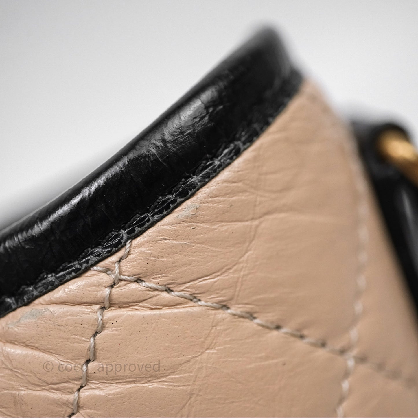 Chanel Small Gabrielle Hobo Quilted Black Beige Aged Calfskin