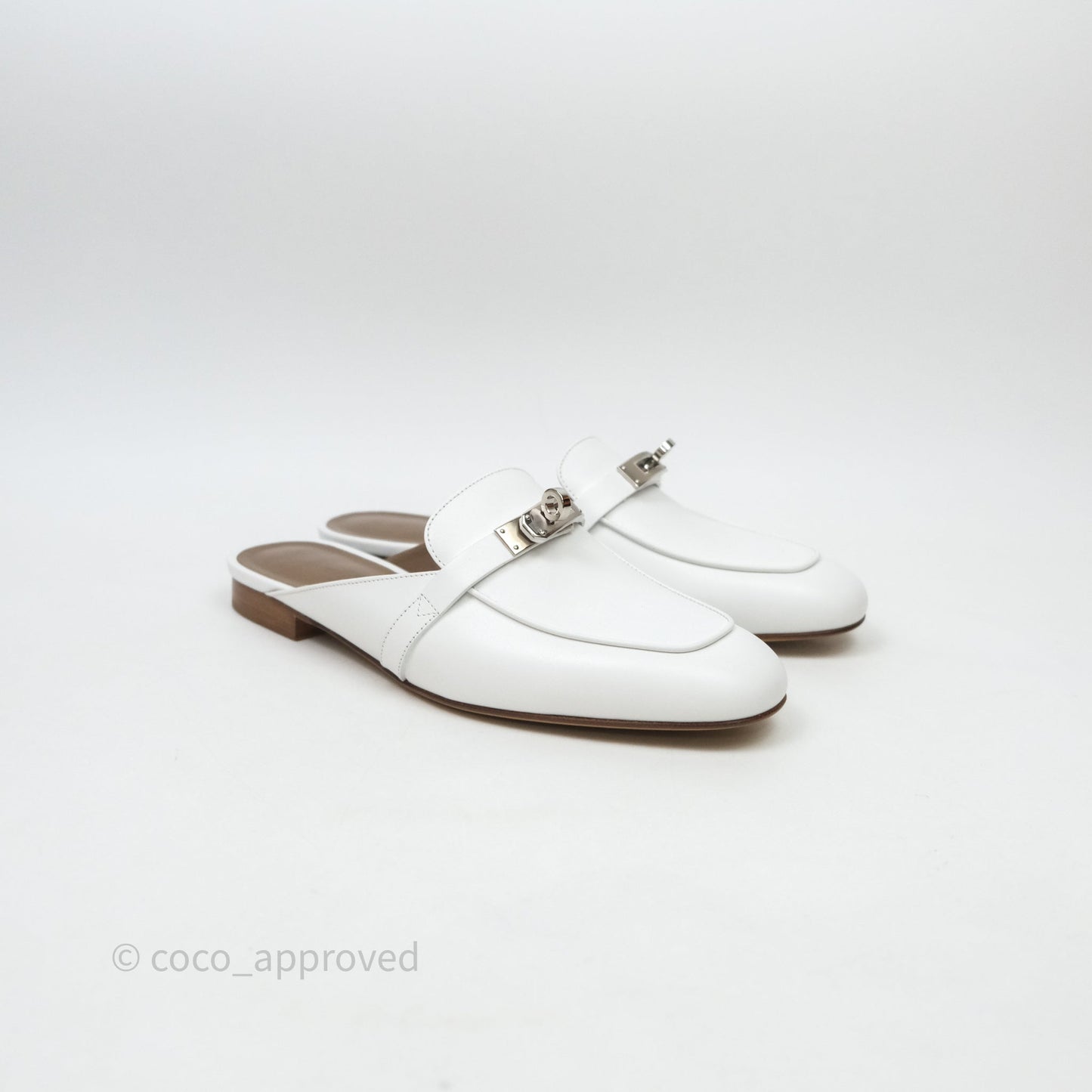 Hermès Oz Mule Blanc Palladium Hardware Size 37