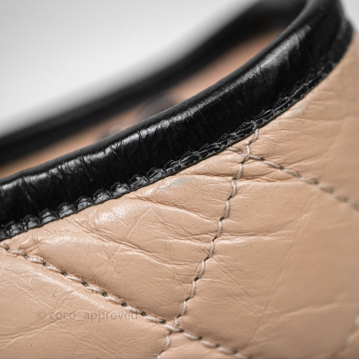 Chanel Small Gabrielle Hobo Quilted Black Beige Aged Calfskin