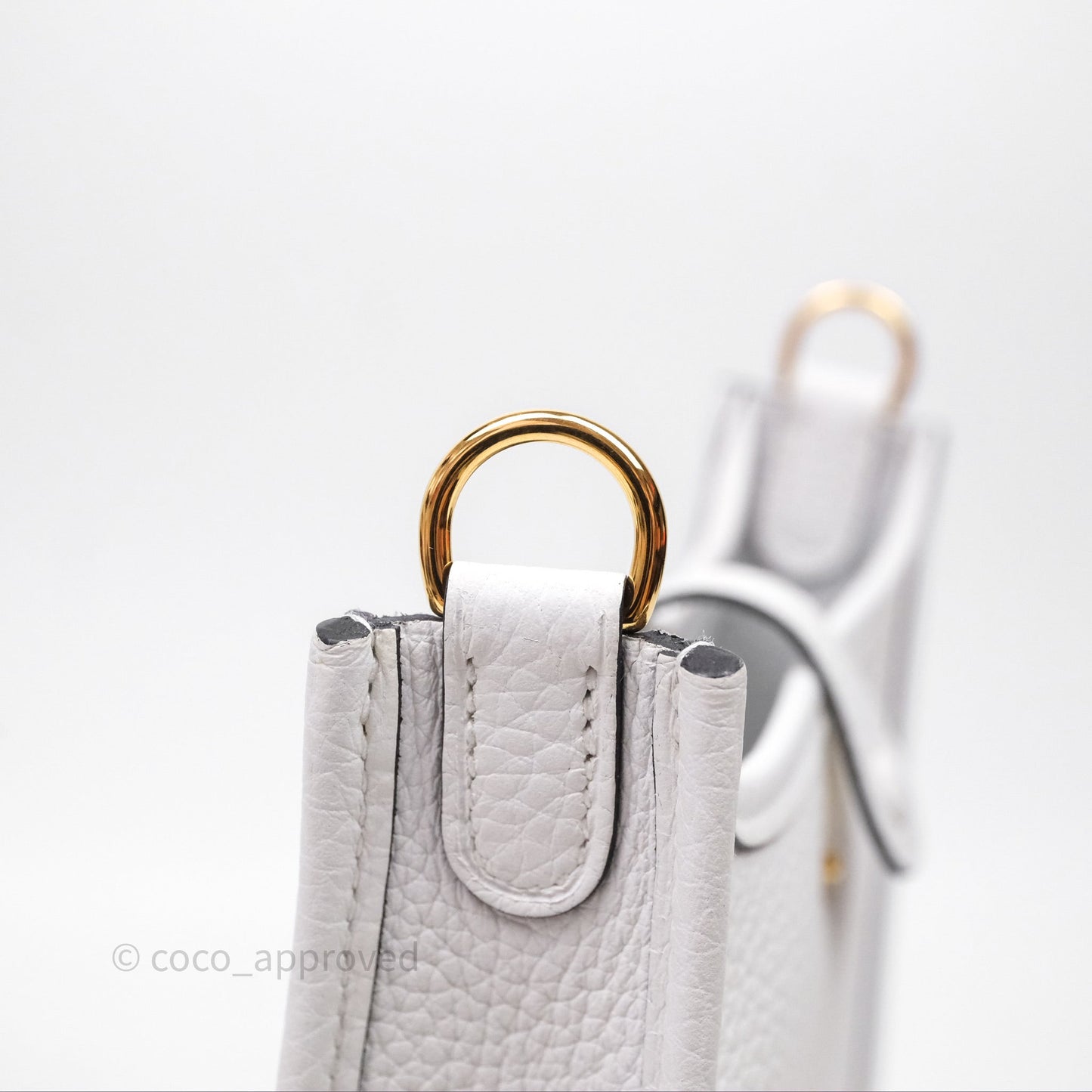 Hermès Mini Evelyne 16 New White 0U Clemence Gold Hardware