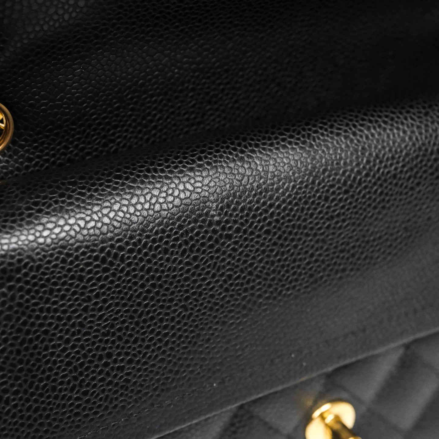Chanel Classic M/L Medium Flap Quilted Black Caviar Gold Hardware
