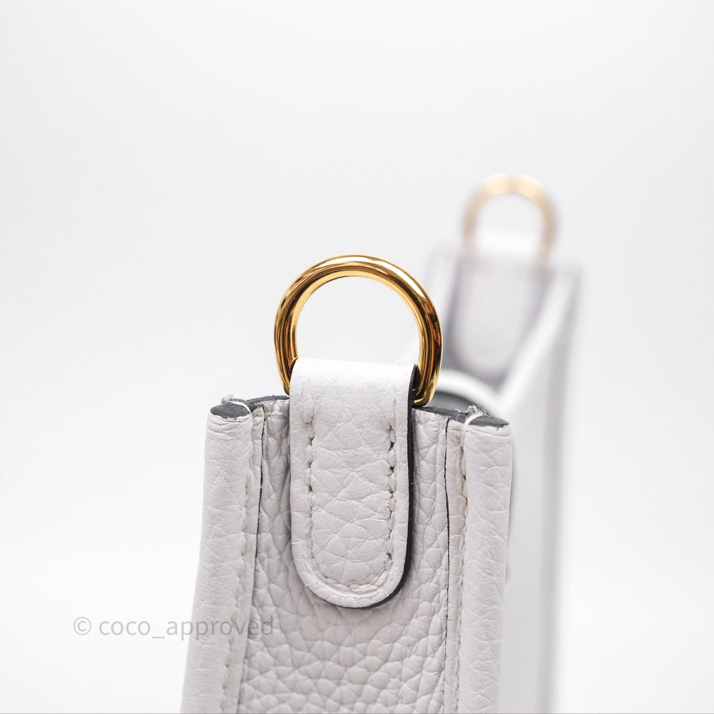Hermès Mini Evelyne 16 New White 0U Clemence Gold Hardware