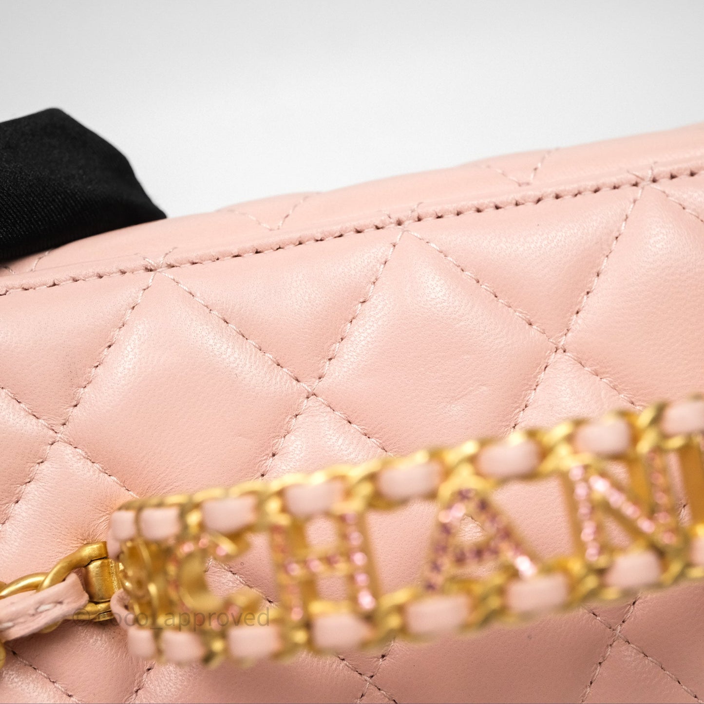 Chanel Vanity Rectangular Top Handle Pink Lambskin Gold Hardware