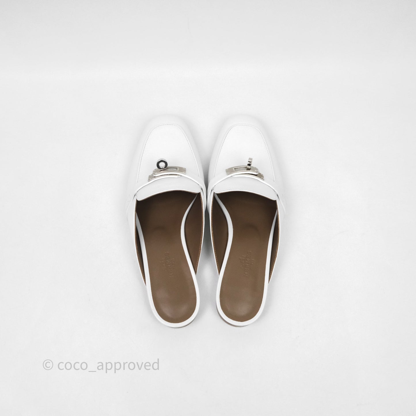 Hermès Oz Mule Blanc Palladium Hardware Size 37
