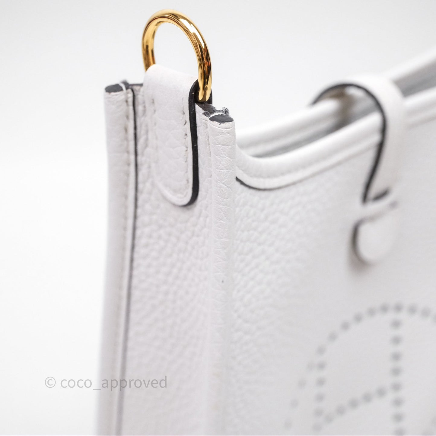 Hermès Mini Evelyne 16 New White 0U Clemence Gold Hardware