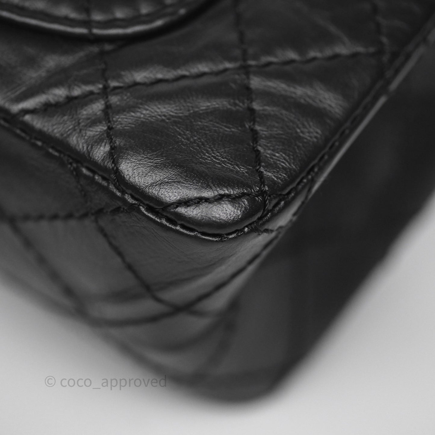 Chanel Mini Reissue 224 Quilted Black Aged Calfskin Aged Gold Hardware