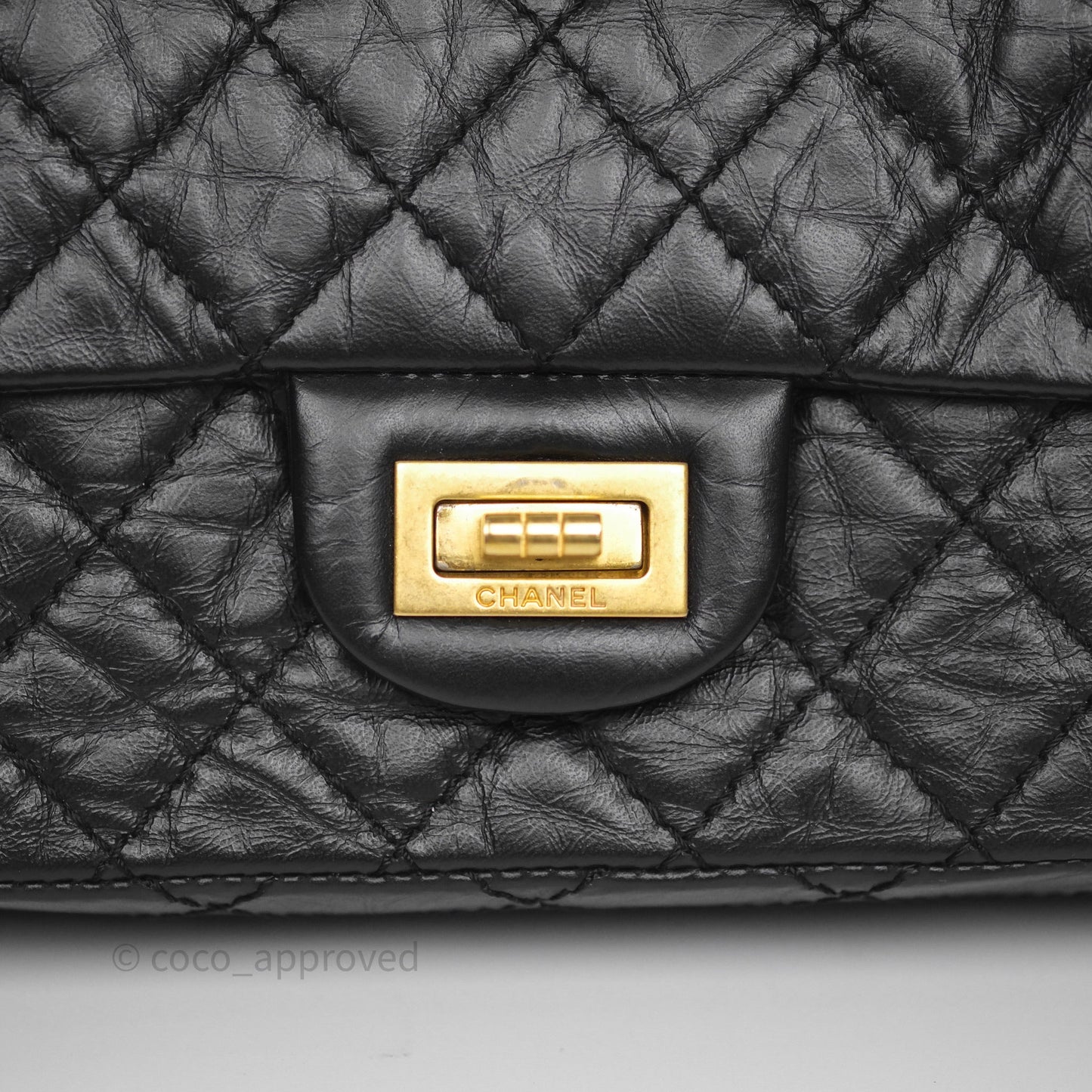 Chanel Mini Reissue 224 Quilted Black Aged Calfskin Aged Gold Hardware