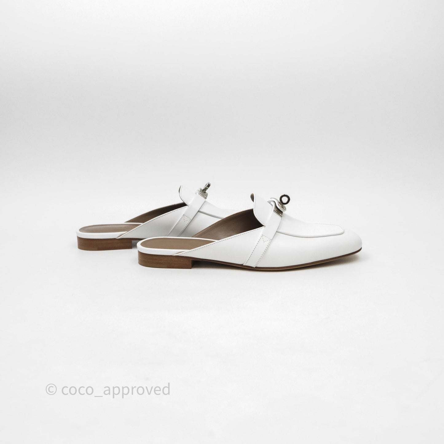 Hermès Oz Mule Blanc Palladium Hardware Size 37